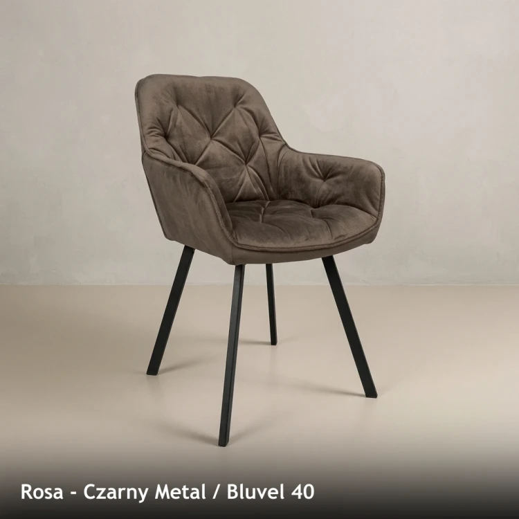 ROSA - stelaż Czarny Metal, tkanina Bluvel 40