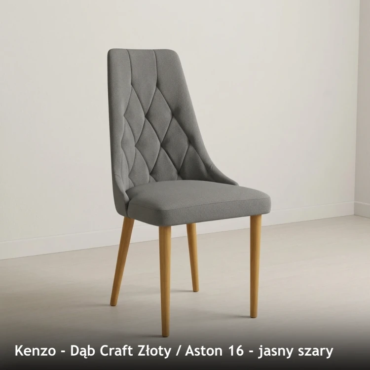 KENZO - stelaż Dąb Craft Złoty, tkanina Aston 16, jasny szary