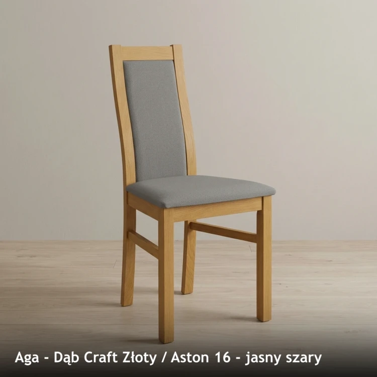 AGA - stelaż Dąb Craft Złoty, tkanina Aston 16, jasny szary
