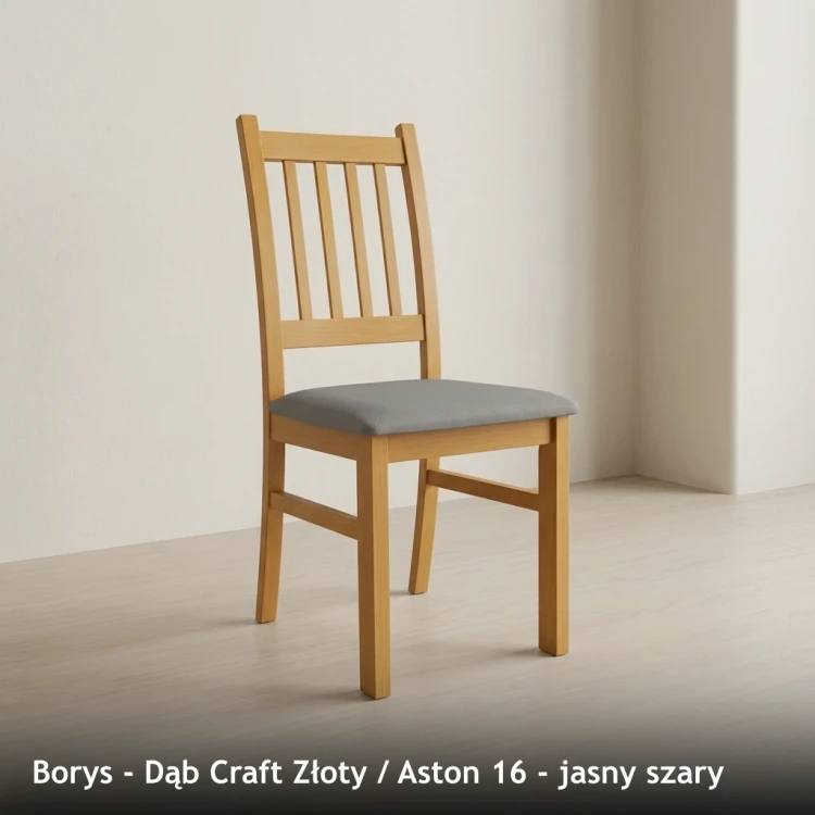 BORYS - stelaż Dąb Craft Złoty, tkanina Aston 16, jasny szary