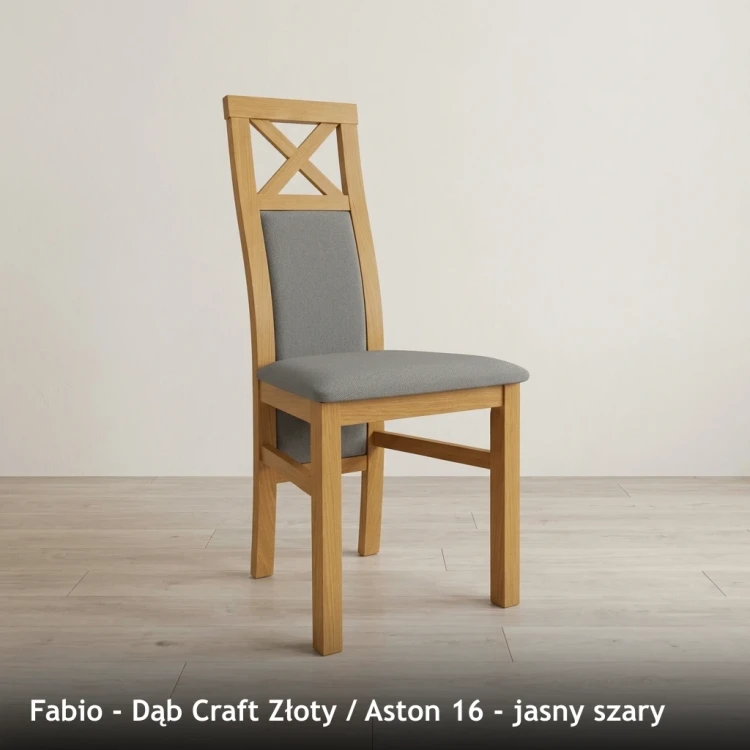 FABIO - stelaż Dąb Craft Złoty, tkanina Aston 16, jasny szary
