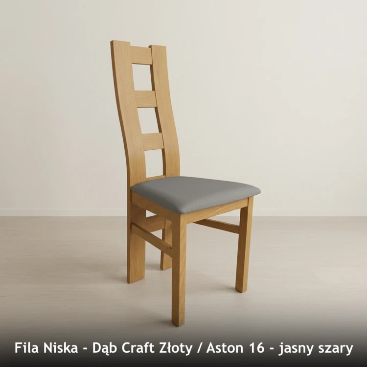 FILA NISKA - stelaż Dąb Craft Złoty, tkanina Aston 16, jasny szary