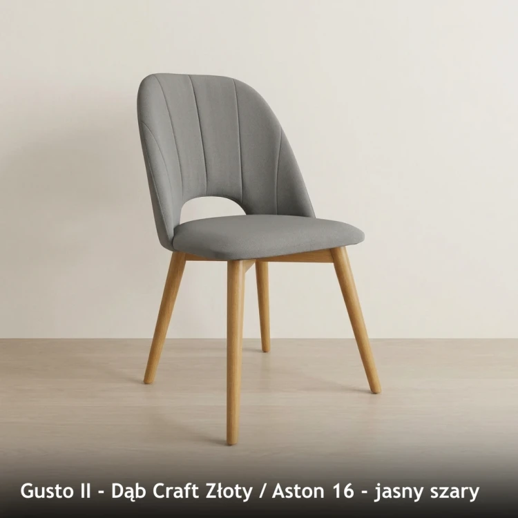 GUSTO II - stelaż Dąb Craft Złoty, tkanina Aston 16, jasny szary