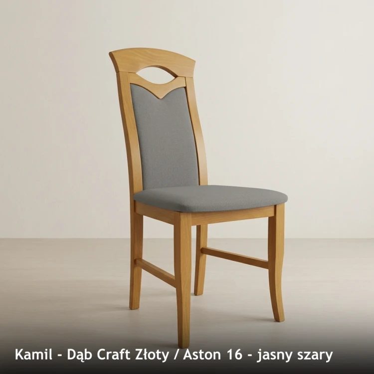 KAMIL - stelaż Dąb Craft Złoty, tkanina Aston 16, jasny szary