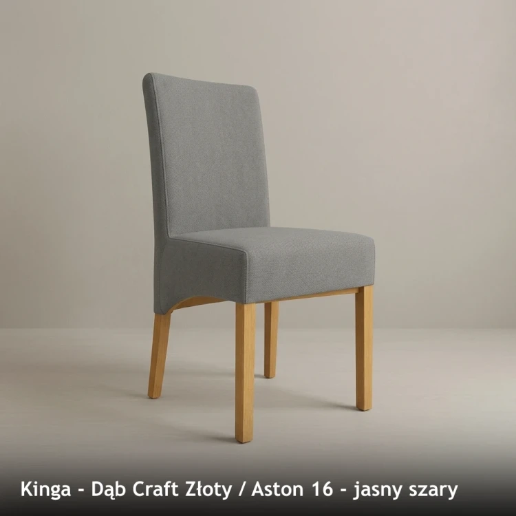 KINGA - stelaż Dąb Craft Złoty, tkanina Aston 16, jasny szary