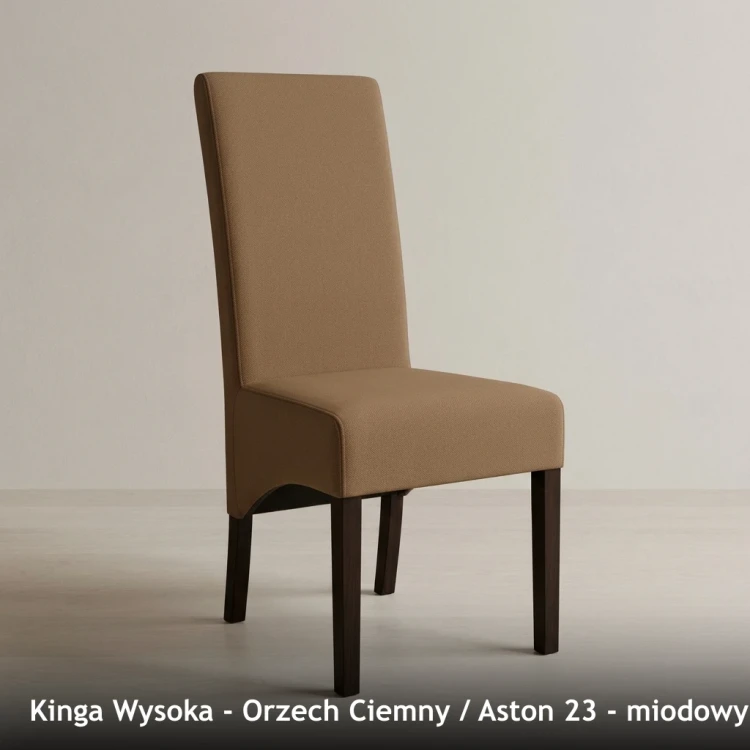 KINGA WYSOKA - stelaż Orzech Ciemny, tkanina Aston 23, miodowy