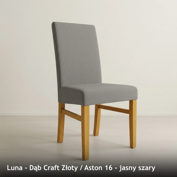 LUNA - stelaż Dąb Craft Złoty, tkanina Aston 16, jasny szary