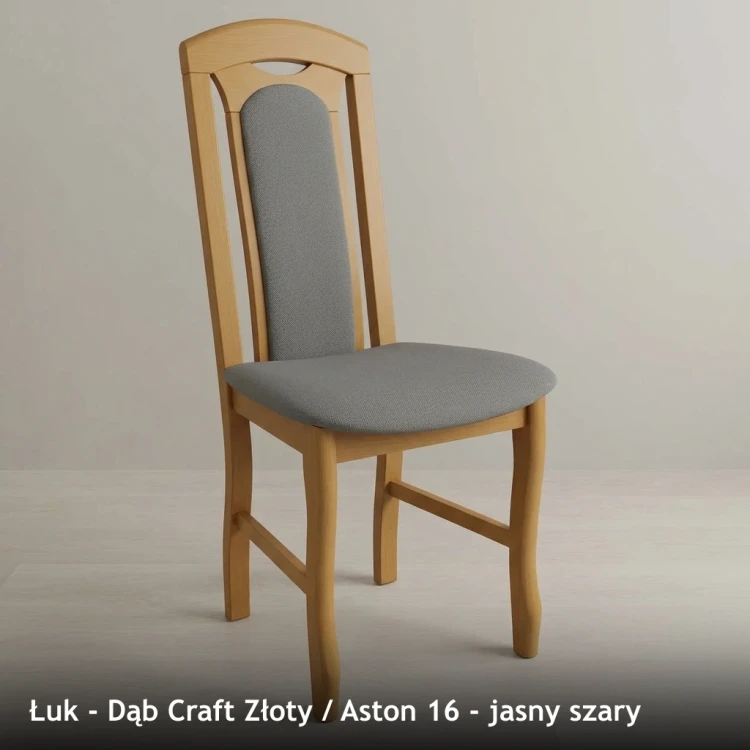 ŁUK - stelaż Dąb Craft Złoty, tkanina Aston 16, jasny szary