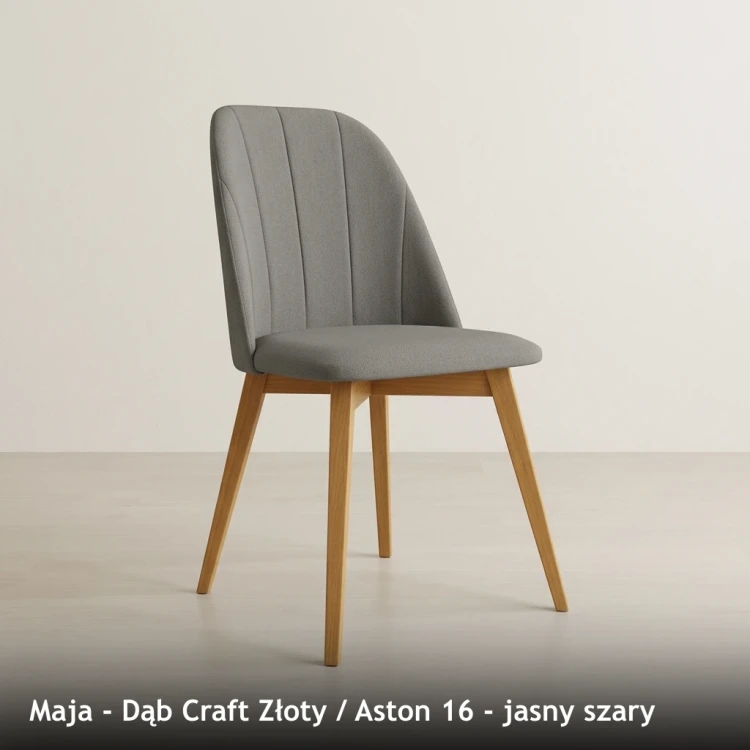 MAJA - stelaż Dąb Craft Złoty, tkanina Aston 16, jasny szary