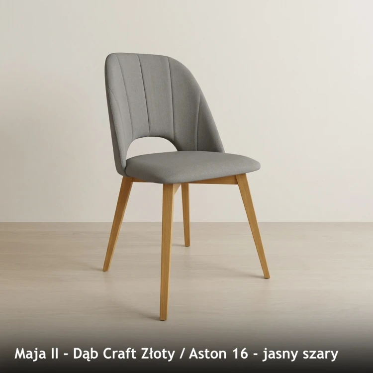 MAJA II - stelaż Dąb Craft Złoty, tkanina Aston 16, jasny szary