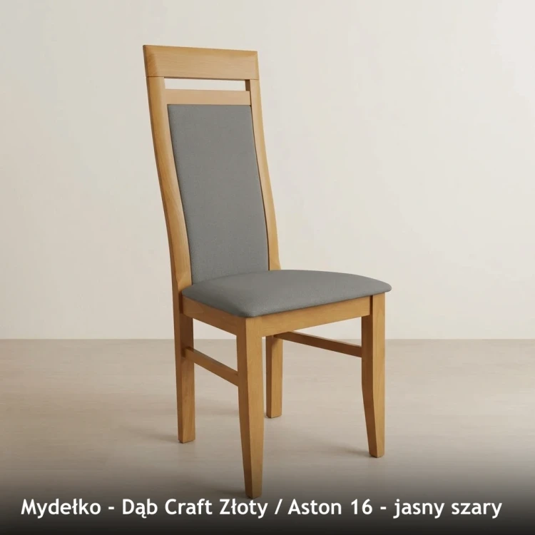 MYDEŁKO - stelaż Dąb Craft Złoty, tkanina Aston 16, jasny szary