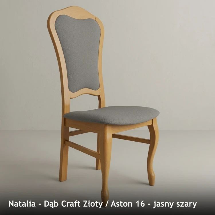 NATALIA - stelaż Dąb Craft Złoty, tkanina Aston 16, jasny szary