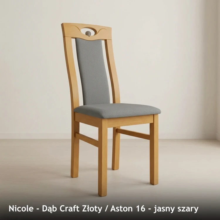 NICOLE - stelaż Dąb Craft Złoty, tkanina Aston 16, jasny szary