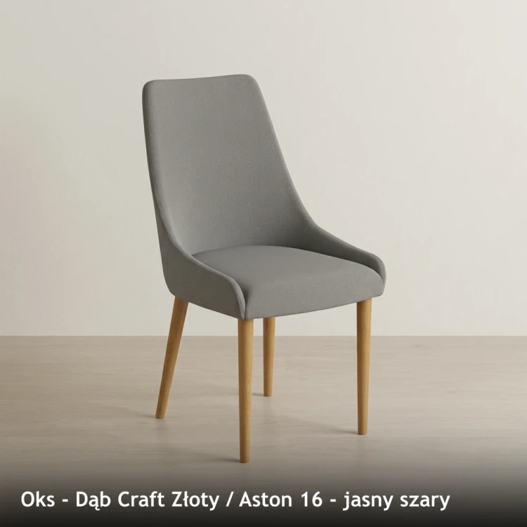 OKS - stelaż Dąb Craft Złoty, tkanina Aston 16, jasny szary