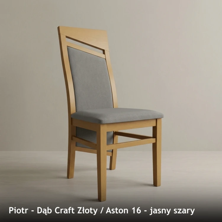 PIOTR - stelaż Dąb Craft Złoty, tkanina Aston 16, jasny szary