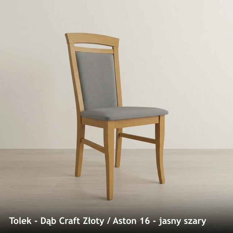 TOLEK - stelaż Dąb Craft Złoty, tkanina Aston 16, jasny szary