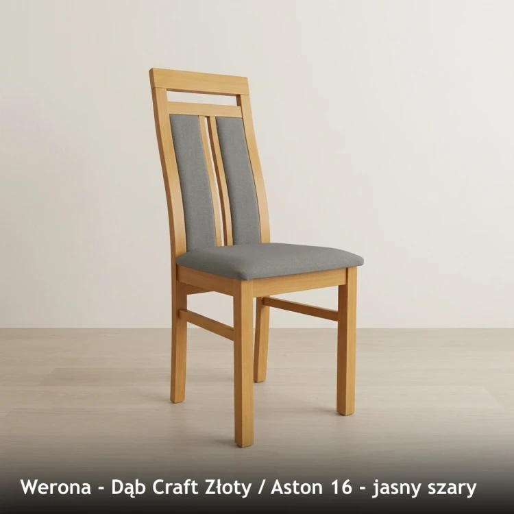 WERONA - stelaż Dąb Craft Złoty, tkanina Aston 16, jasny szary