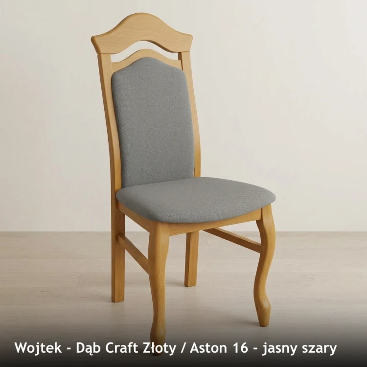 WOJTEK - stelaż Dąb Craft Złoty, tkanina Aston 16, jasny szary
