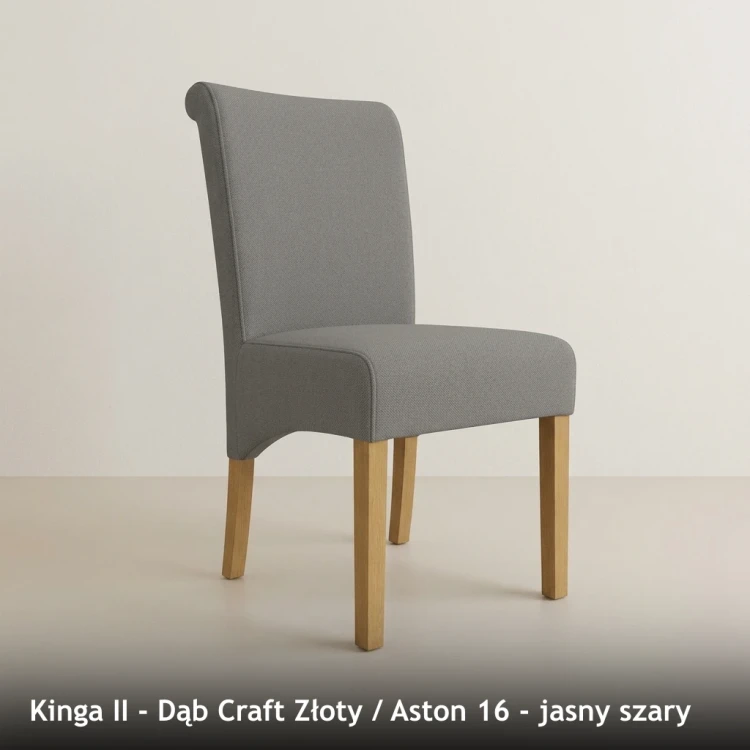 KINGA II - stelaż Dąb Craft Złoty, tkanina Aston 16, jasny szary