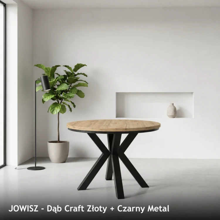 JOWISZ - Dąb Craft Złoty + Czarny Metal