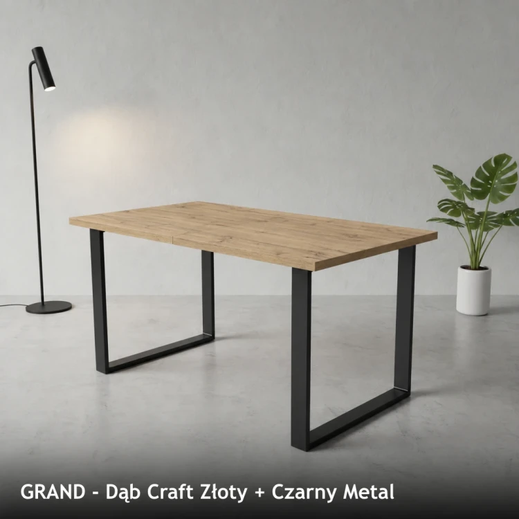 GRAND - Dąb Craft Złoty + Czarny Metal