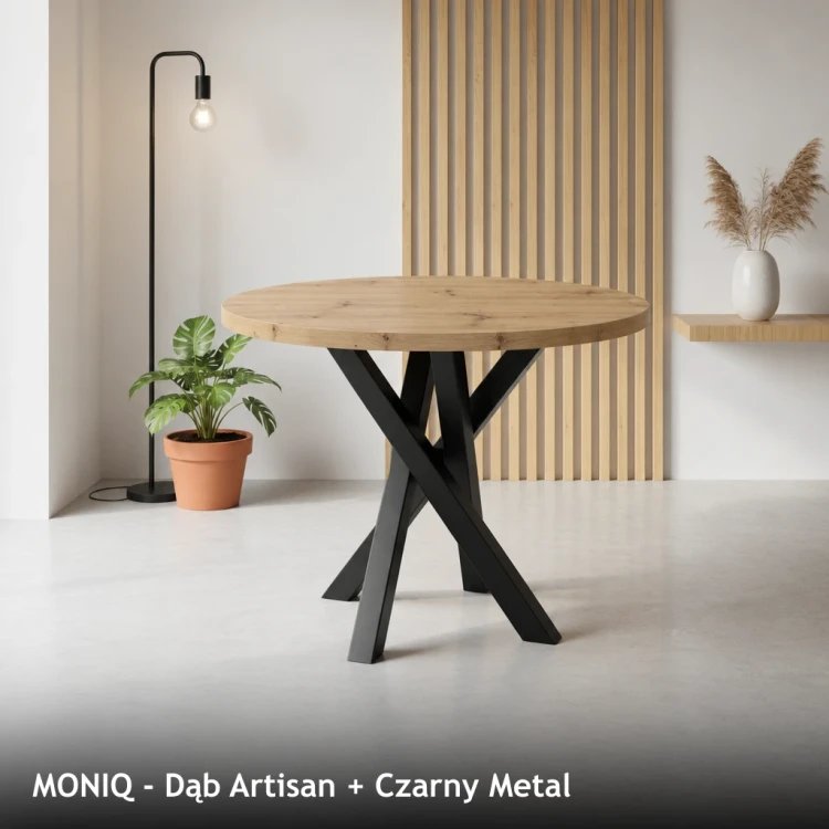 MONIQ - Dąb Artisan + Czarny Metal