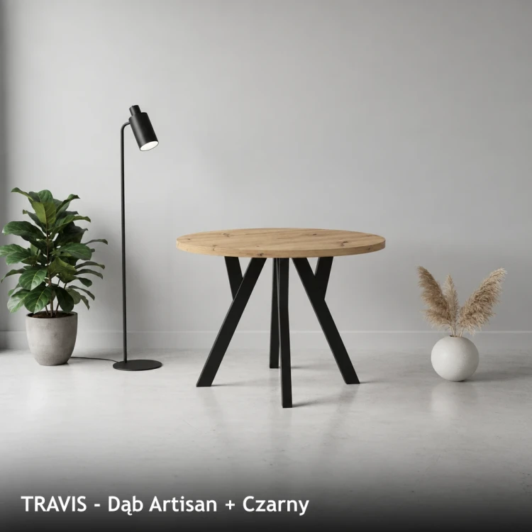 TRAVIS - Dąb Artisan + Czarny