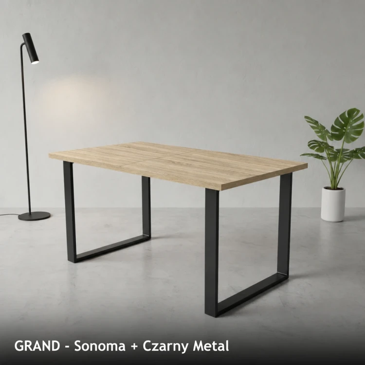 GRAND - Sonoma + Czarny Metal