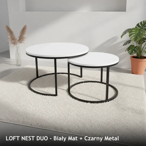 LOFT NEST DUO - Biały Mat + Czarny Metal