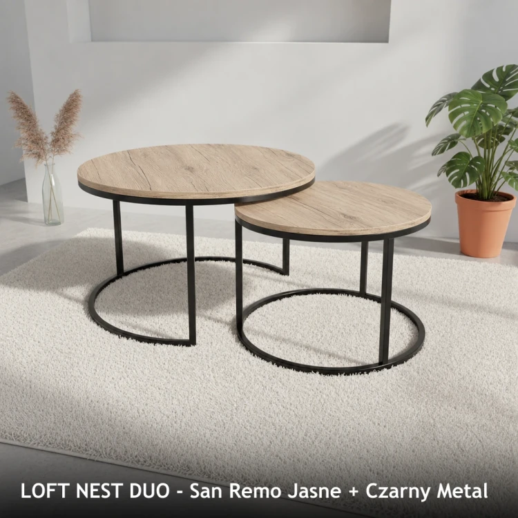 LOFT NEST DUO - San Remo Jasne + Czarny Metal