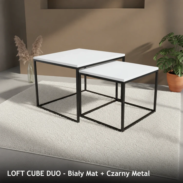 LOFT CUBE DUO - Biały Mat + Czarny Metal