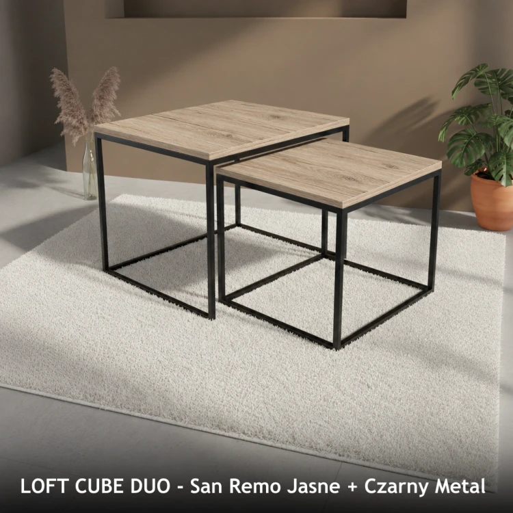 LOFT CUBE DUO - San Remo Jasne + Czarny Metal