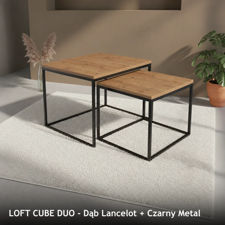 LOFT CUBE DUO - Dąb Lancelot + Czarny Metal