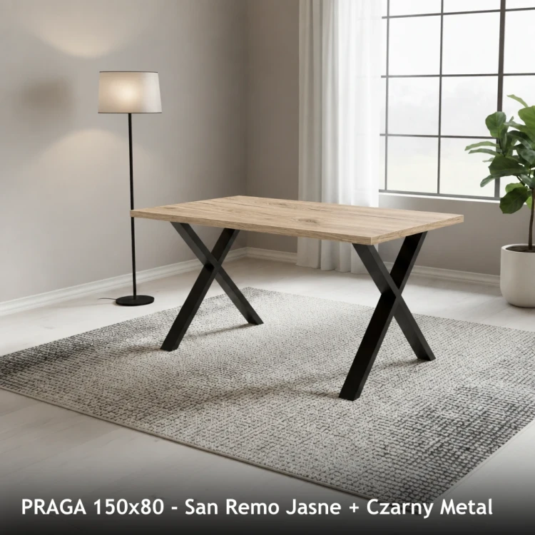 PRAGA 150x80 - San Remo Jasne + Czarny Metal