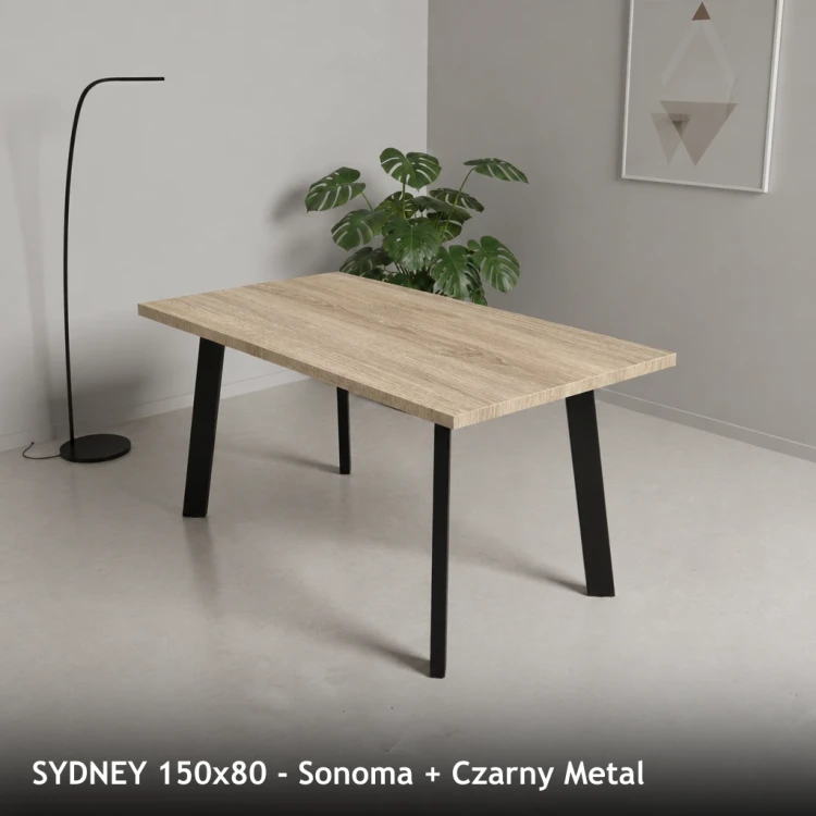 SYDNEY 150x80 - Sonoma + Czarny Metal