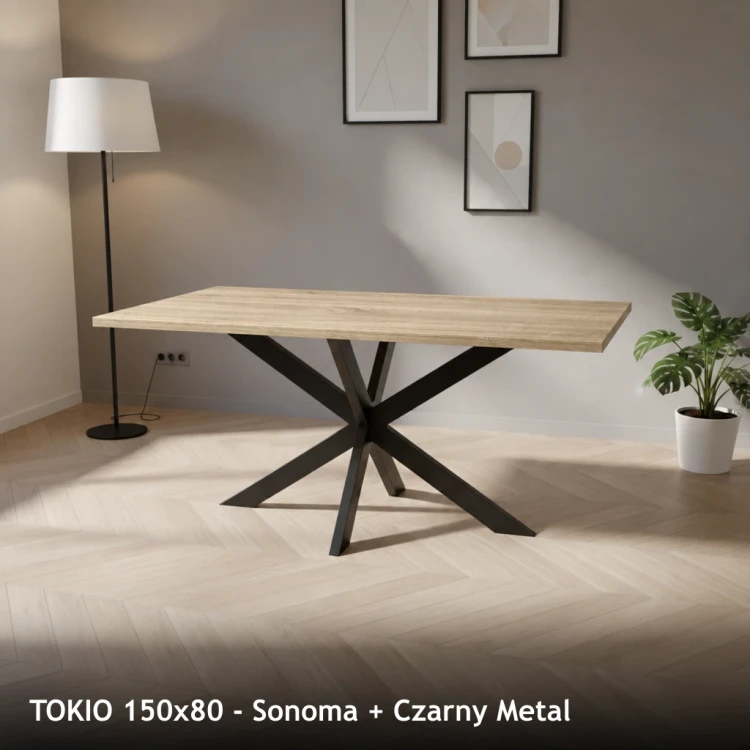 TOKIO 150x80 - Sonoma + Czarny Metal