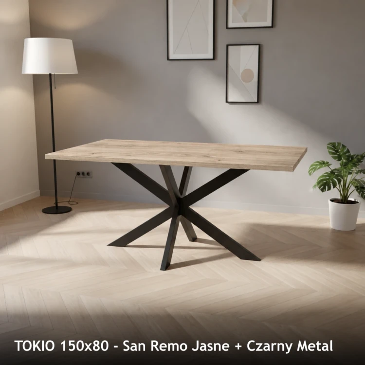 TOKIO 150x80 - San Remo Jasne + Czarny Metal