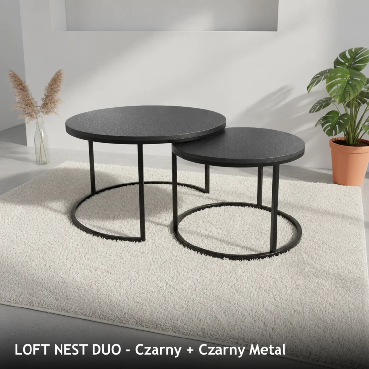 LOFT NEST DUO - Czarny + Czarny Metal
