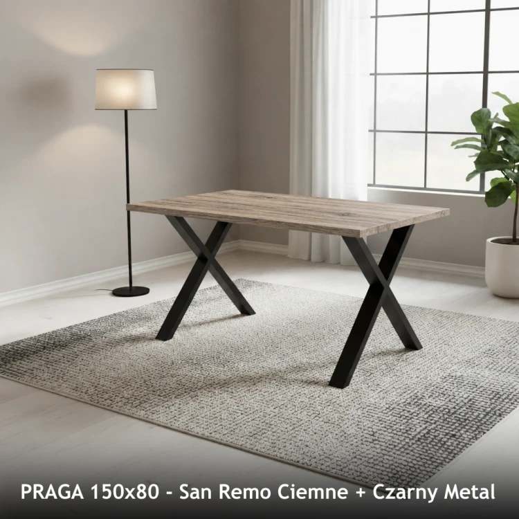 PRAGA 150x80 - San Remo Ciemne + Czarny Metal