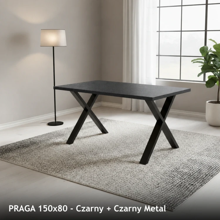 PRAGA 150x80 - Czarny + Czarny Metal