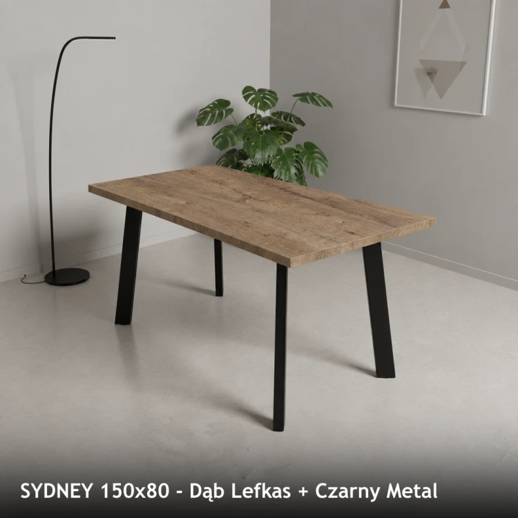 SYDNEY 150x80 - Dąb Lefkas + Czarny Metal