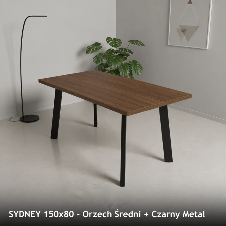 SYDNEY 150x80 - Orzech Średni + Czarny Metal