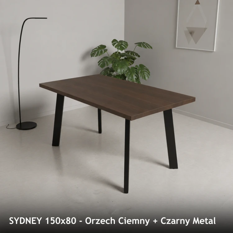 SYDNEY 150x80 - Orzech Ciemny + Czarny Metal