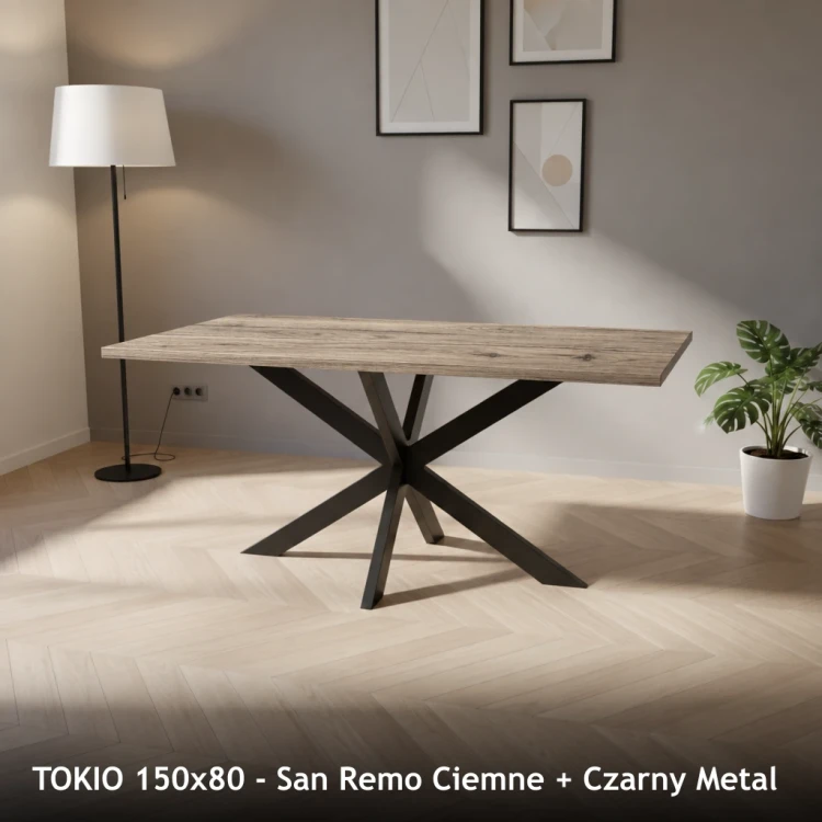TOKIO 150x80 - San Remo Ciemne + Czarny Metal