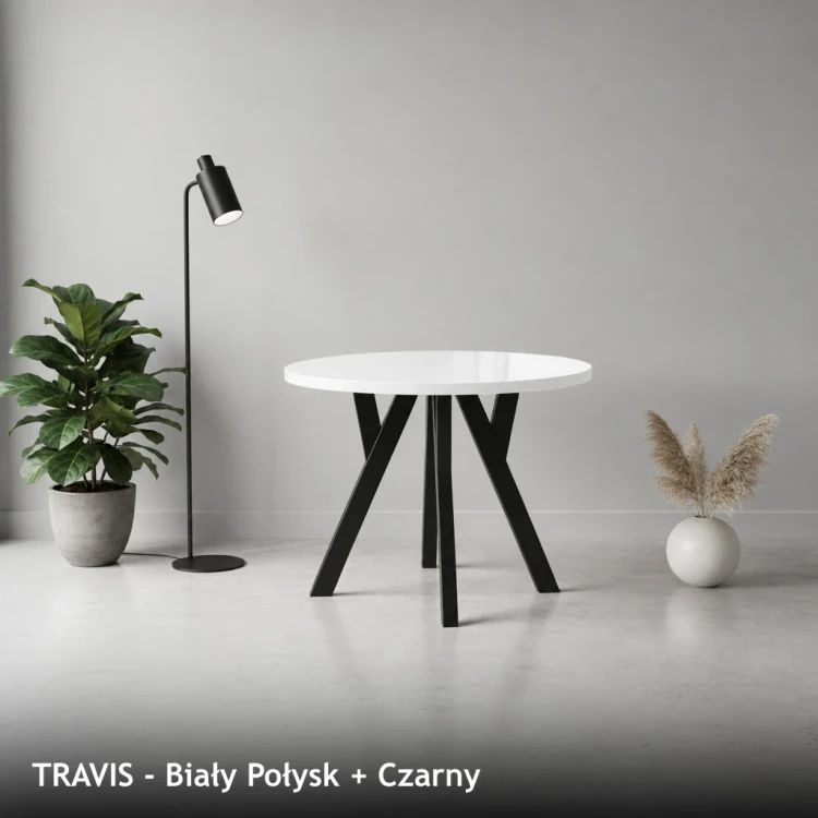 TRAVIS - Biały Połysk + Czarny