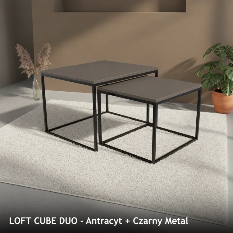 LOFT CUBE DUO - Antracyt + Czarny Metal