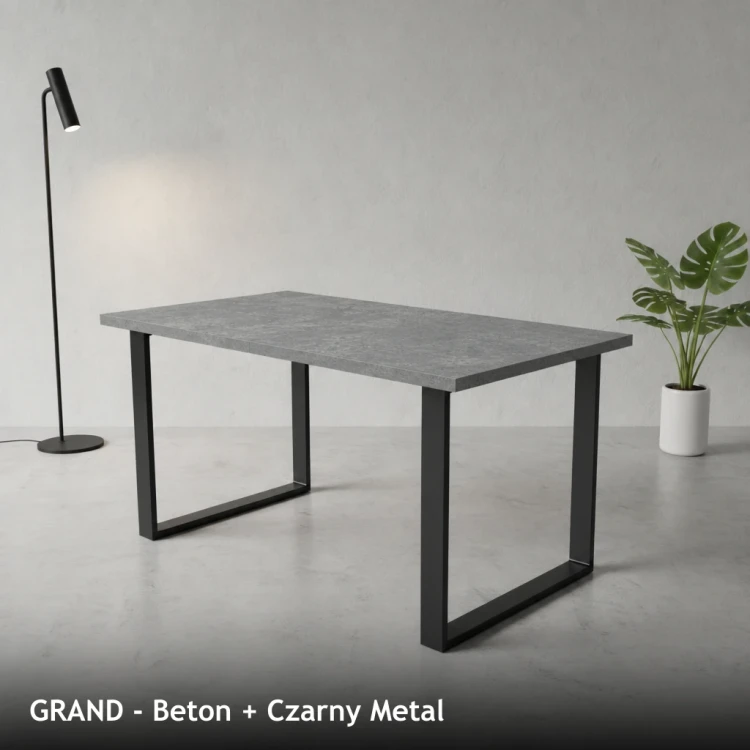 GRAND - Beton + Czarny Metal