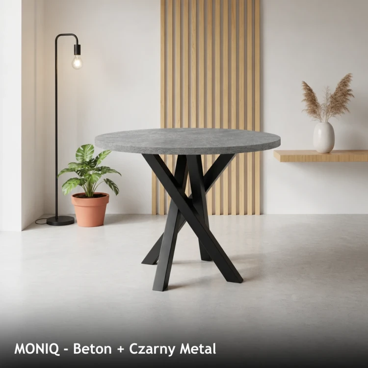 MONIQ - Beton + Czarny Metal