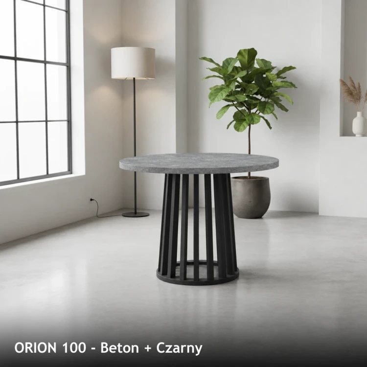 ORION - blat Beton, nogi Czarny