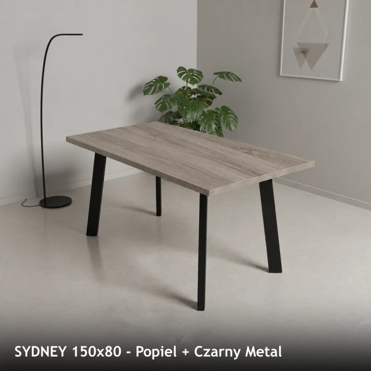 SYDNEY 150x80 - Popiel + Czarny Metal